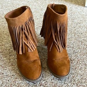 Womens booties cognac 7.5